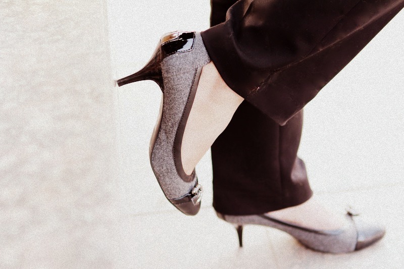 Ninewest Black Grey Heels