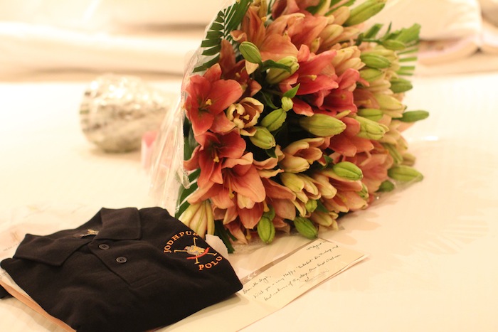 Flowers and gift from Umaid Bhawan