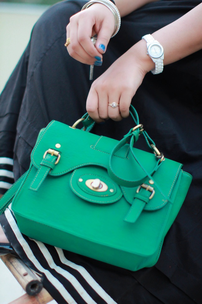 promod green satchel