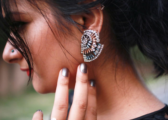 jewel encrusted earrings