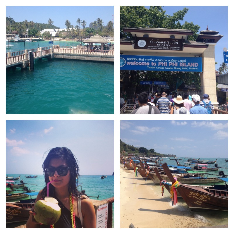 First view of Phi Phi island, welcome, loved the coconut water, the beautiful boats at the island