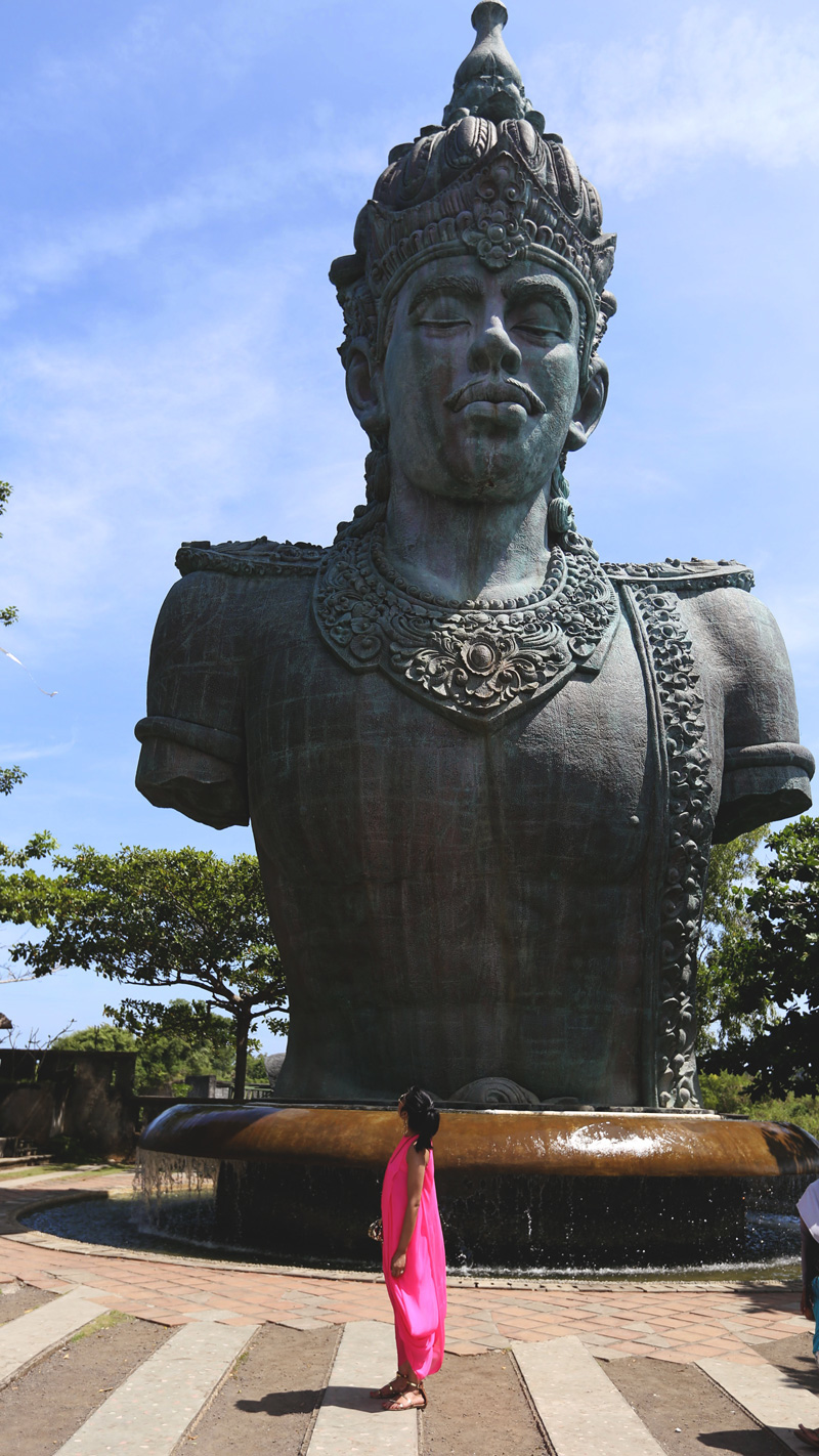 Mini me infront of the massive vishnu statue