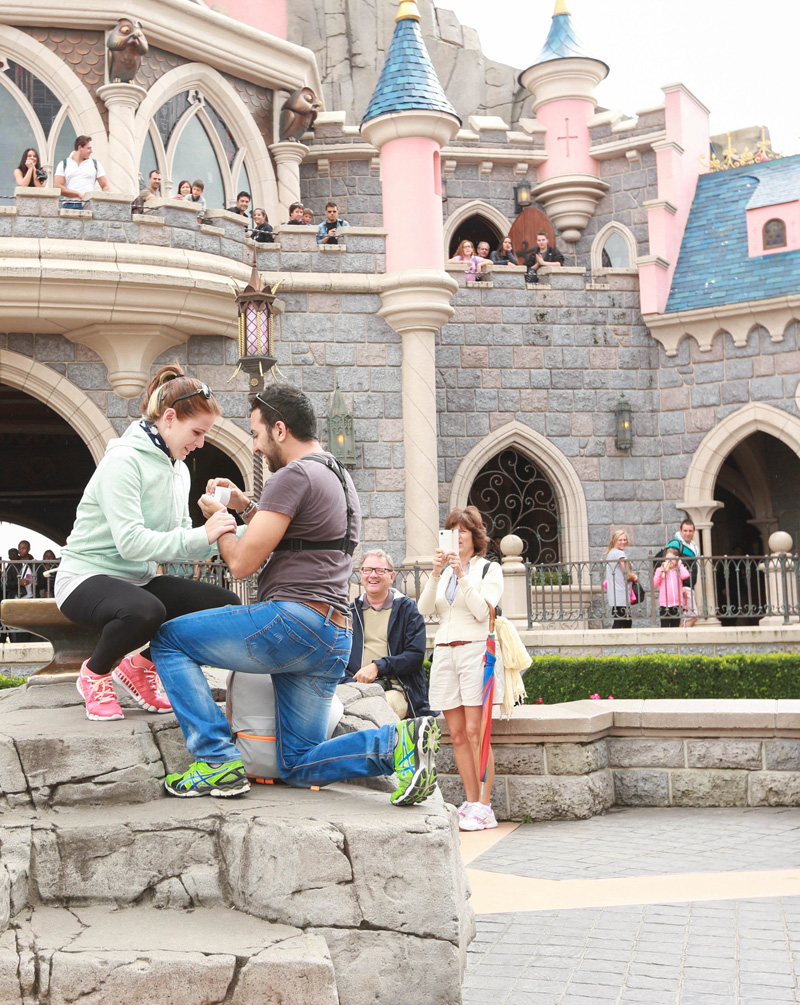 He proposed, she cried and everyone clapped!! All in Disneyland! : )