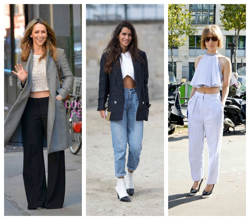 how to style crop tops with pants